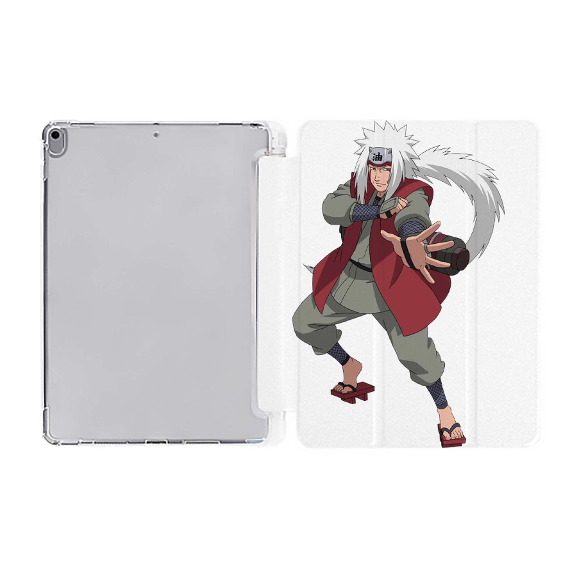（画像用） NARUTO -ナルト- 自来也（じらいや） Jiraiya IPad ケース ペン収納付き 三つ折りスタンド PUレザー×シリコン 対応機種9.5/10.5/10.9インチ